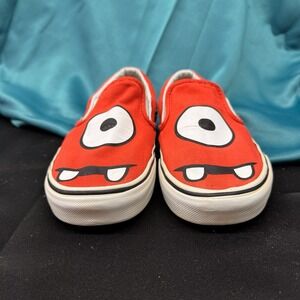 RARE Vans Off The Wall Yo Gabba Gabba Muno Face Red Classic Slip-on Mens Size 7